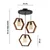 Opviq Luster Hexagon Triple Dark B Glass, Crni