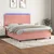 Vidaxl Box spring postelja z vzmetnico LED roza 180x200 cm žamet