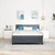 LED Box Spring Krevet Tamno siva 140 x 200 cm Baršun