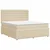vidaXL Postelja boxspring z vzmetnico Krem 140 x 190 cm Blago