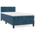vidaXL Box spring postelja z vzmetnico temno modra 90x200 cm žamet
