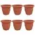 Okrugla saksija za cveće 6 pcs Crvena cigla O 34 x 28 cm