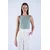 Trend Alacati Stili Ženska bluza bez rukava Alc-X13447, Okrugli izrez, Zelena