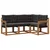 Set vanjskih sofa s jastukom 4 pcs Prirodna i crna