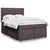 Vidaxl Box spring postelja z vzmetnico temno rjav 140x190 cm blago