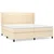 Vidaxl Box spring postelja z vzmetnico krem 200x200 cm blago