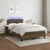 Vidaxl Box spring postelja z vzmetnico LED tem. rjava 120x190 cm blago