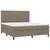 Vidaxl Box spring postelja z vzmetnico LED taupe 160x200 cm blago