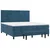 Vidaxl Box spring postelja z vzmetnico temno modra 160x200 cm žamet