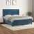Vidaxl Box spring postelja z vzmetnico temno modra 160x200 cm žamet