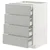 METOD / MAXIMERA Pod.elem.4fronta/2donj/3sred.fioke, bela/Havstorp svetlosiva, 60x60 cm