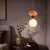 LED luster na sajli FLORES LED/10W/230V zlatna/narandžasta/braon