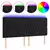 LED uzglavlje crno 180x7x118/128 cm baršunasto
