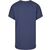Mens Long Shaped Turnup Tee T-Shirt - Blue