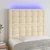 Vidaxl LED posteljno vzglavje krem 90x5x118/128 cm blago
