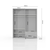 JELA PLAKAR P42A-2/PN - kolekcija Piano - Kristalno bela/Kristalno Bela HG Lak - 187x226x60 cm