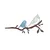 Atelier Del Sofa Dekorativna figura Bird on the branch 27, 23x45 cm, 1.5 mm, Plava