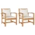Stolica 2 Komad Smeđa i krem 65 x 60 x 76,5 cm Čvrsto teak drvo