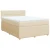 Vidaxl Box spring postelja z vzmetnico krem 140x190 cm blago