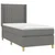 Vidaxl Box spring postelja z vzmetnico temno siva 90x200 cm blago