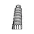 Wallity Zidna dekoracija Pisa Tower, Crna