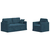 Vidaxl Kavč 2 pcs Modra 158 x 78 x 80 cm Žamet