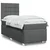 Vidaxl Box spring postelja z vzmetnico temno siva 100x200 cm blago
