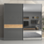 JELA Klizni plakar PK231-OG/ON - kolekcija Onyx - Antracit HG lak/Pacifik orah lak - 230x224x61 cm