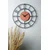 WALLXPERT Dekorativni metalni zidni sat Myk9911 Crna Orange