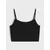 Sinsay - Crop top u stilu negližea - crno