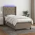 Vidaxl Box spring postelja z vzmetnico LED taupe 90x200 cm blago