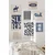 WallXpert set od 8 uramljenih slika Çgs-009, plavi kaubojski i surf motivi – Wild Side, Cowgirl, Aloha i lobanja bika, beli ram