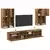 Set Zidnog TV Ormara s LED Osvjetljenjem Zidne 7 pcs Staro drvo