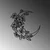 Wallity Zidna dekoracija Flower Moon 1 - M, 50 x 47 cm, Crna