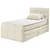 MID.YOU POSTELJA BOXSPRING 100 cm x 200 cm , tekstil, leseni material krem barve