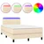 Vidaxl Box spring postelja z vzmetnico LED krem 120x200 cm blago