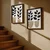 WallXpert set uramljenih MDF slika NAL193-70, crne grane sa lišćem u pletenim saksijama, 2 x 50 x 70 cm