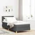 Vidaxl LED Box Spring Postelja z blazino Temno siva 100 x 200 cm blago