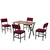 HANAH HOME Set Trpezarijski sto i 4 stolice Dubai Burgundy Walnut