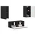 Set TV komoda Zidne 2 pcs Crna Konstruirano drvo