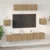 Set TV komoda Zidne 7 pcs Umjetnički hrast Konstruirano drvo