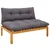 Srednji Sofe Jedinica Prirodna i tamno siva 120 x 80 x 82 cm