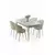 HANAH HOME Rasklopivi trpezarijski sto i stolice (5 delova) Asfel White Marble Cream