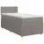 vidaXL Postelja boxspring z vzmetnico Taupe 100 x 200 cm Blago