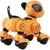 VEVOR Igrača robotski pes na daljinsko upravljanje, programabilen interaktivni hišni ljubljenček 23,5x14,5x24,5 cm oranžen
