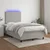 Vidaxl Box spring postelja z vzmetnico LED sv. siva 120x200 cm blago