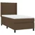 Den Box spring postelja z vzmetnico temno rjava 80x200 cm blago
