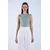 Trend Alacati Stili Ženska bluza bez rukava Alc-X13447, Okrugli izrez, Zelena