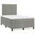 Krevet box spring s madracem LED svjetlosivi 120x190 cm tkanina