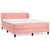 vidaXL Box spring postelja z vzmetnico roza 140x190 cm žamet